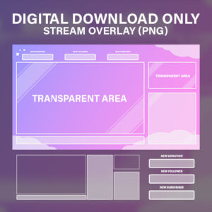 Thumbnail Pink Cloudy Stream Overlay Einzelteile